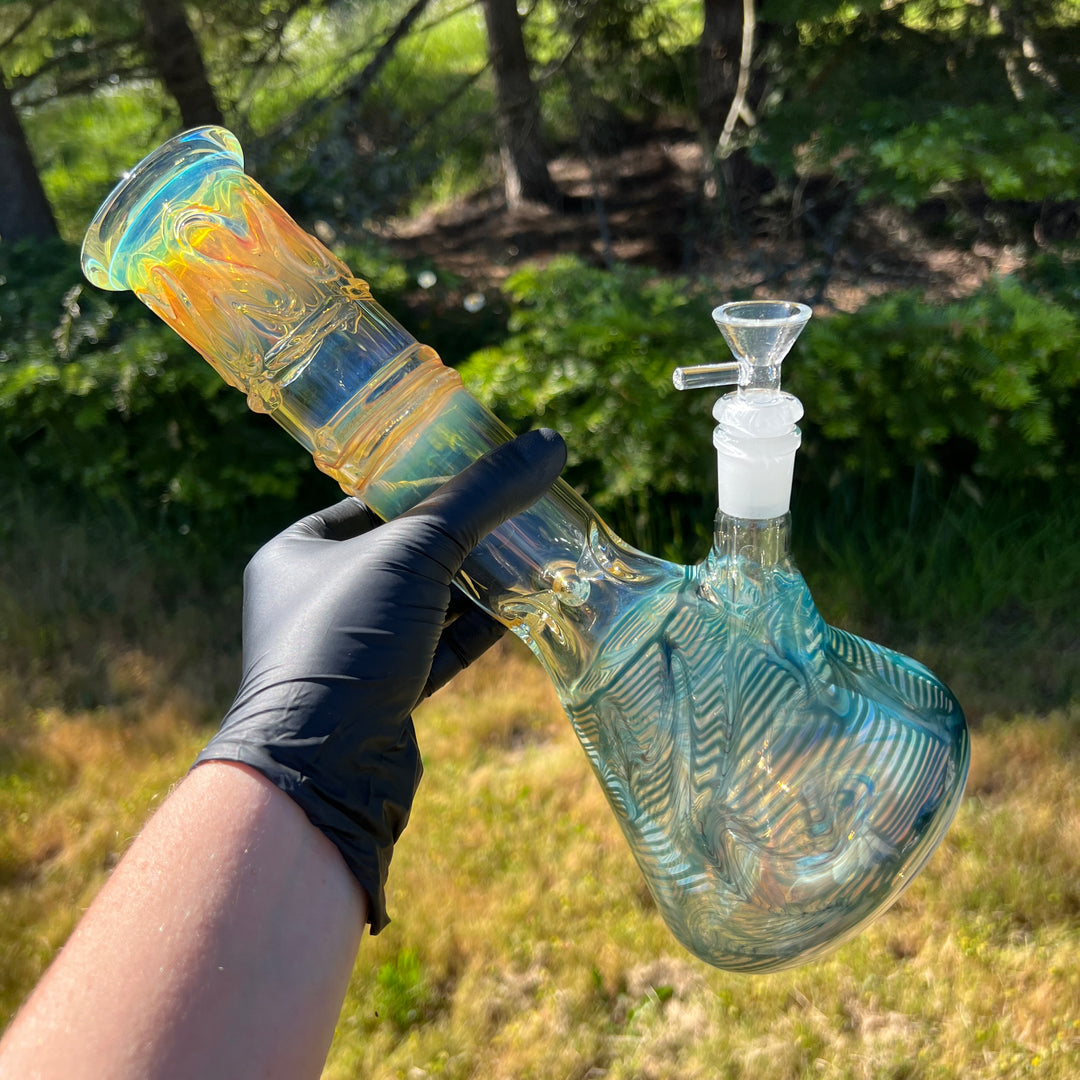 12" Ripple Fume Beaker Bong Glass Pipe TG   