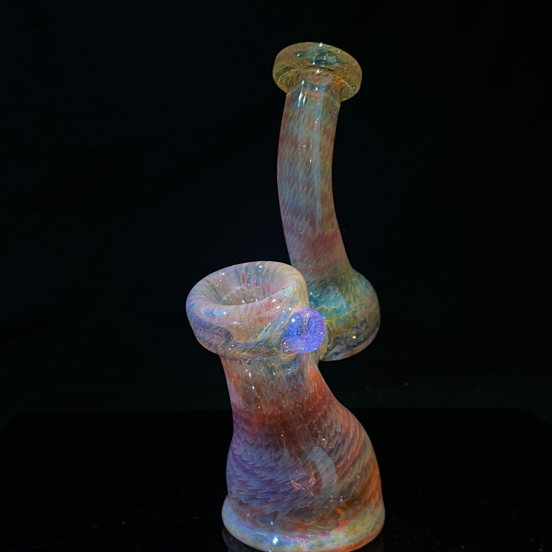 Guava Bubbler with Purple Carb Glass Pipe Cose Glass   