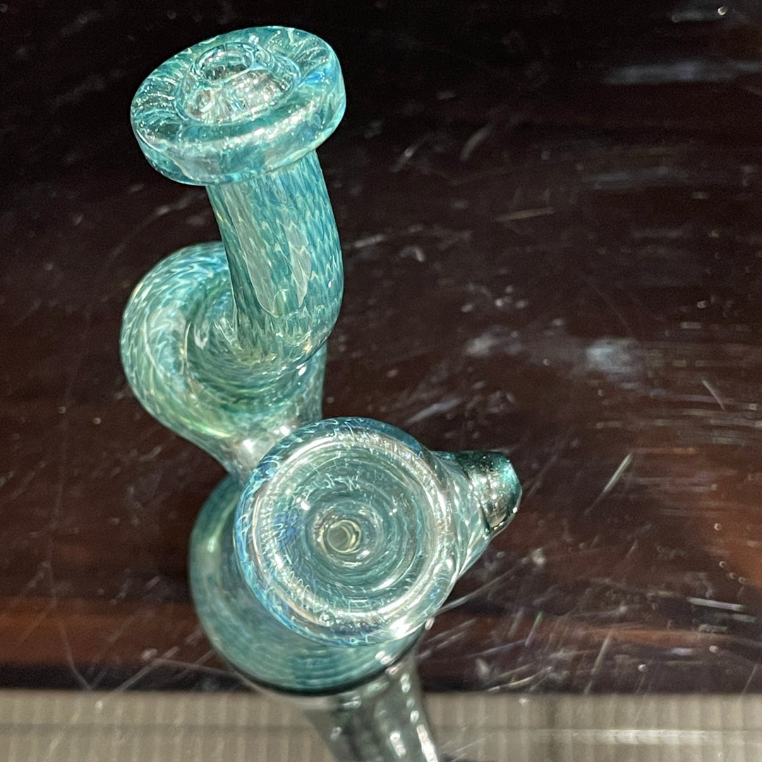 Unobtanium Bubbler with Blue Carb Glass Pipe Cose Glass   