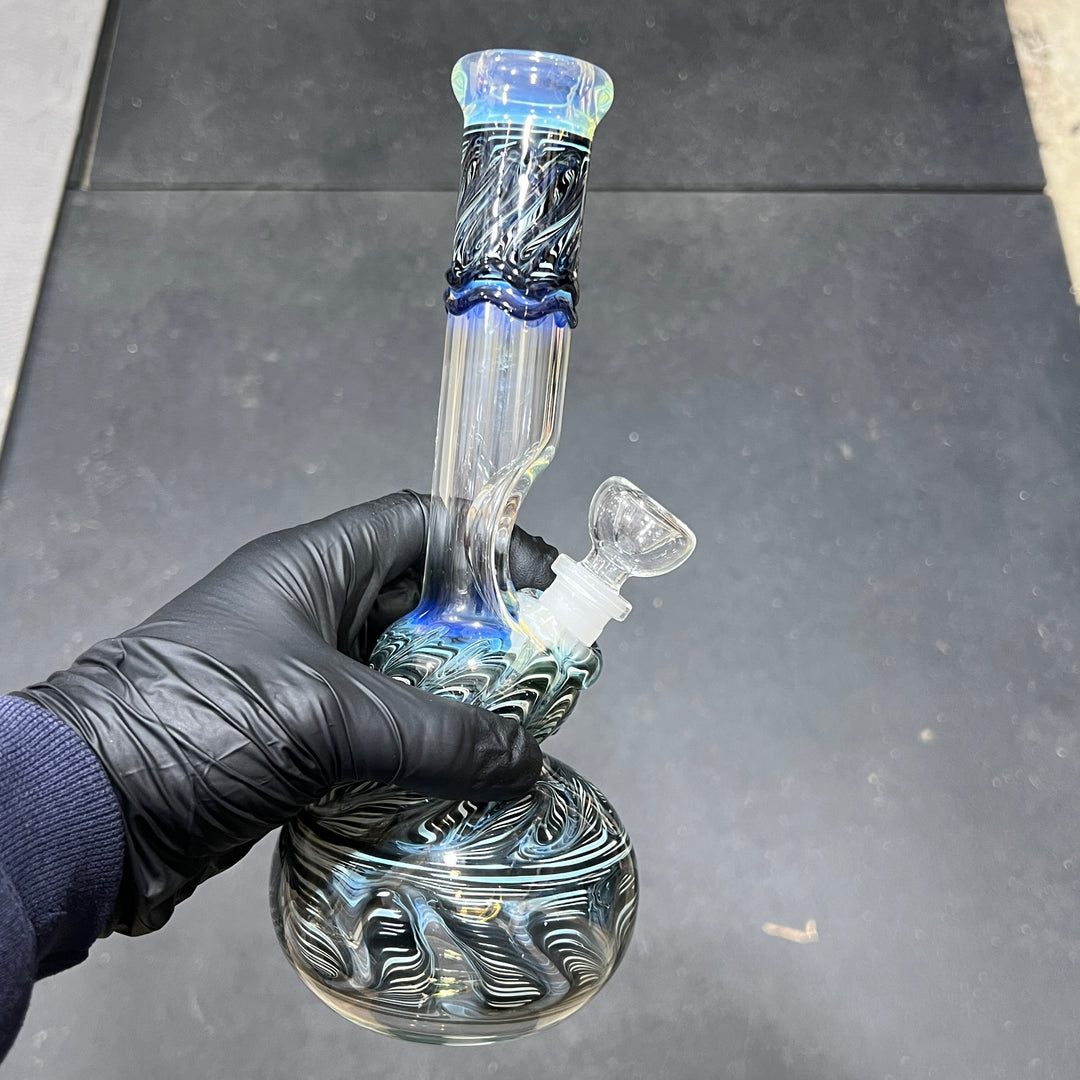 9" Double Bubble Color Rake Bong Glass Pipe Mary Jane's Glass