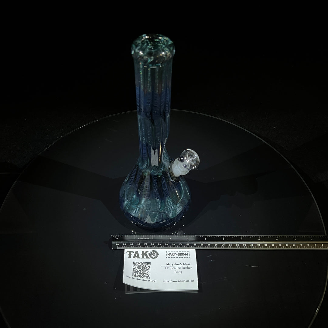 11" Sea Ice Beaker Bong Glass Pipe Mary Jane's Glass