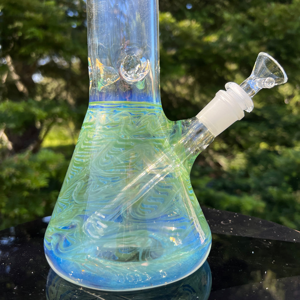 12" Ripple Fume Beaker Bong Glass Pipe TG   