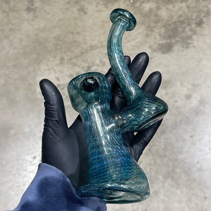 Unobtanium Bubbler with Blue Carb Glass Pipe Cose Glass   