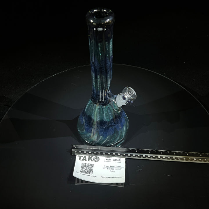 11" Sea Ice Beaker Bong Glass Pipe Mary Jane's Glass