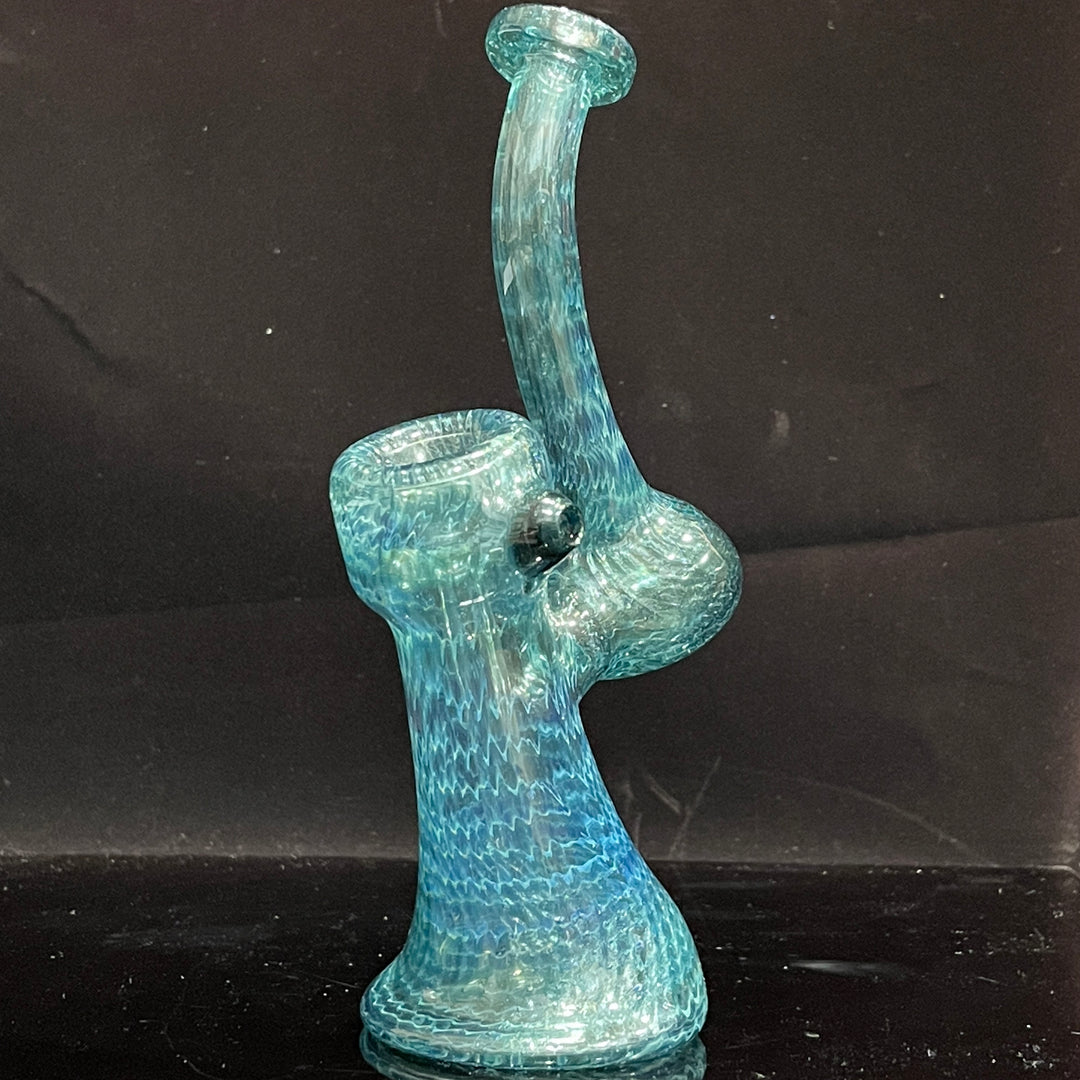 Unobtanium Bubbler with Blue Carb Glass Pipe Cose Glass   