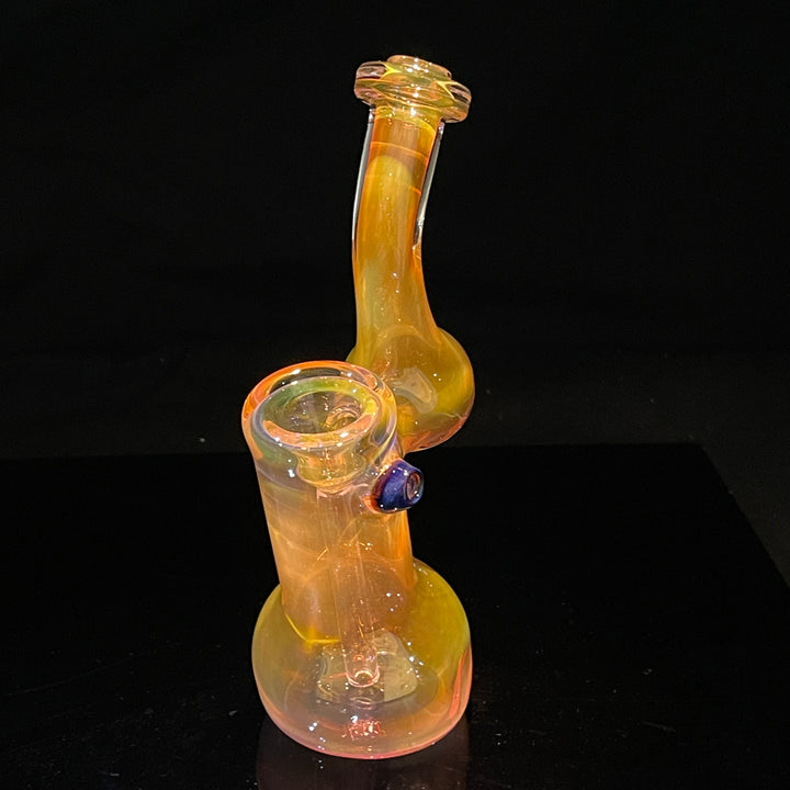 Gold Fume Sherlock Bubbler Glass Pipe Cose Glass   