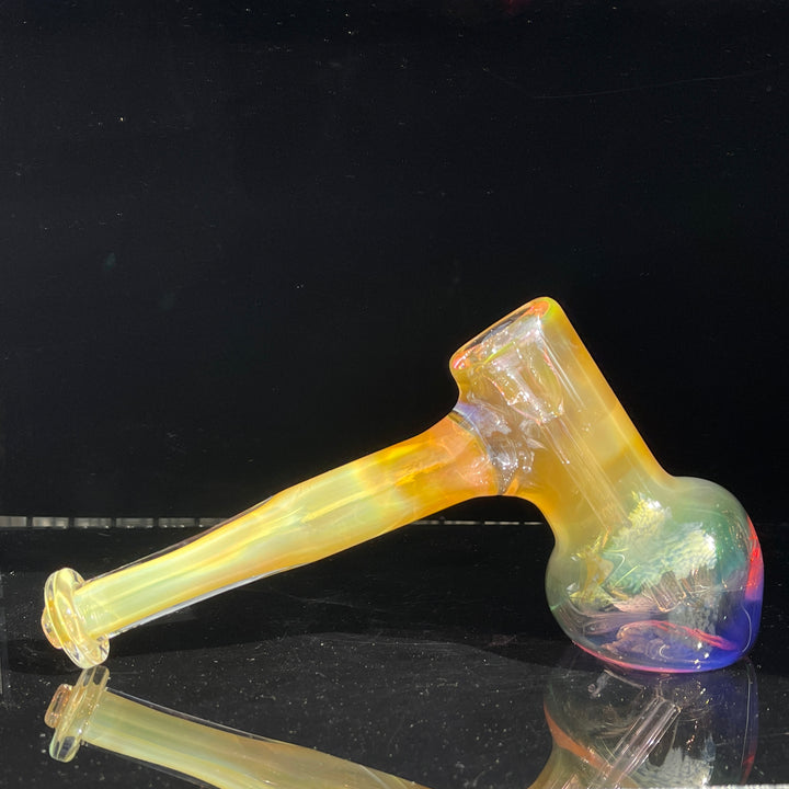 Gold Fume Hammer Bubbler Glass Pipe Cose Glass   