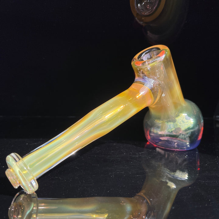 Gold Fume Hammer Bubbler Glass Pipe Cose Glass   