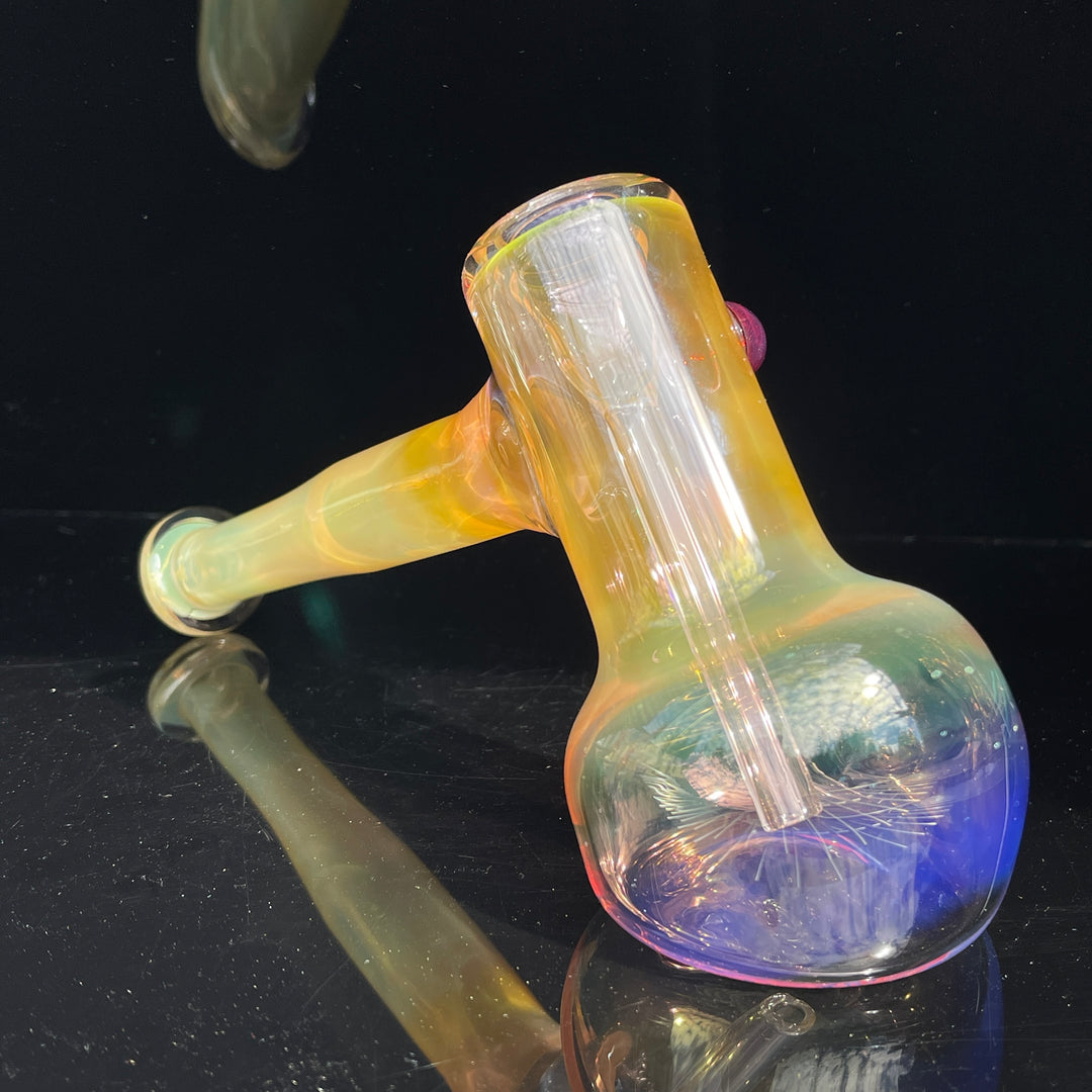 Gold Fume Hammer Bubbler Glass Pipe Cose Glass   