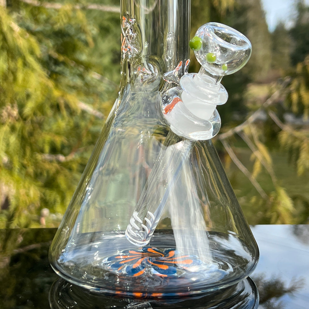 11" Mushroom Swirl Beaker Bong Glass Pipe Mary Jane's Glass