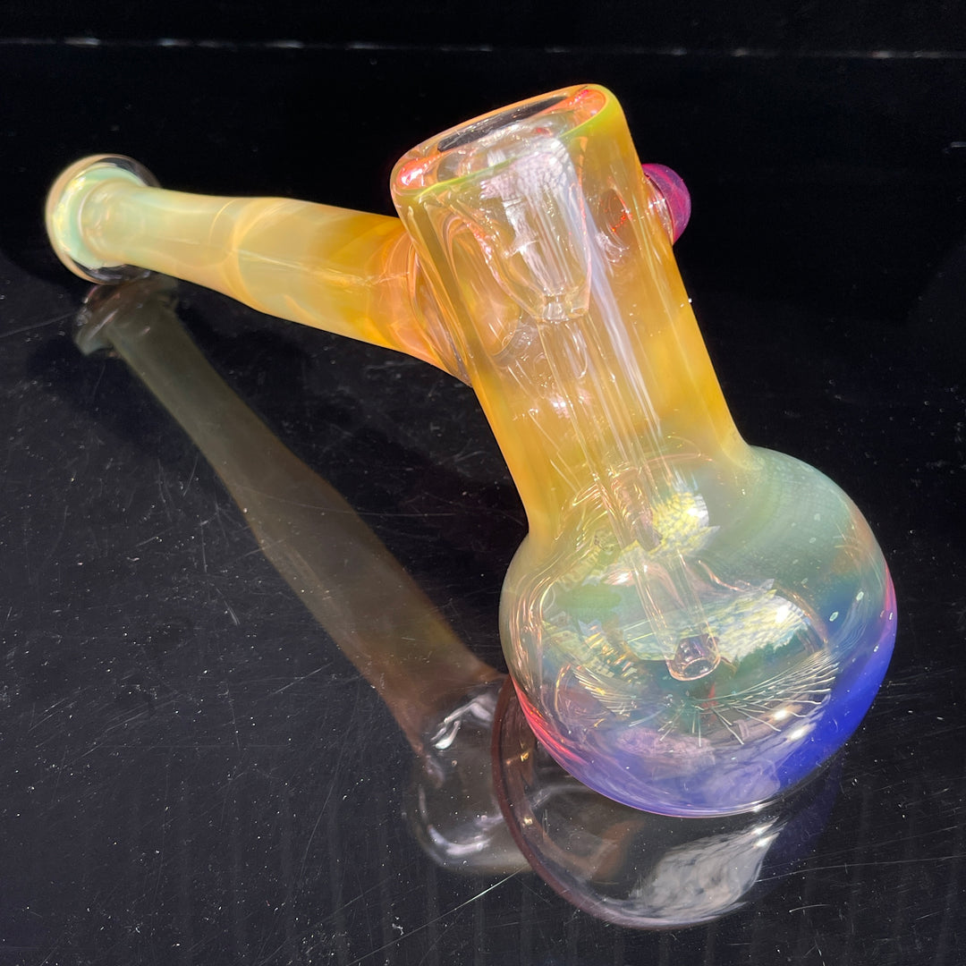 Gold Fume Hammer Bubbler Glass Pipe Cose Glass   