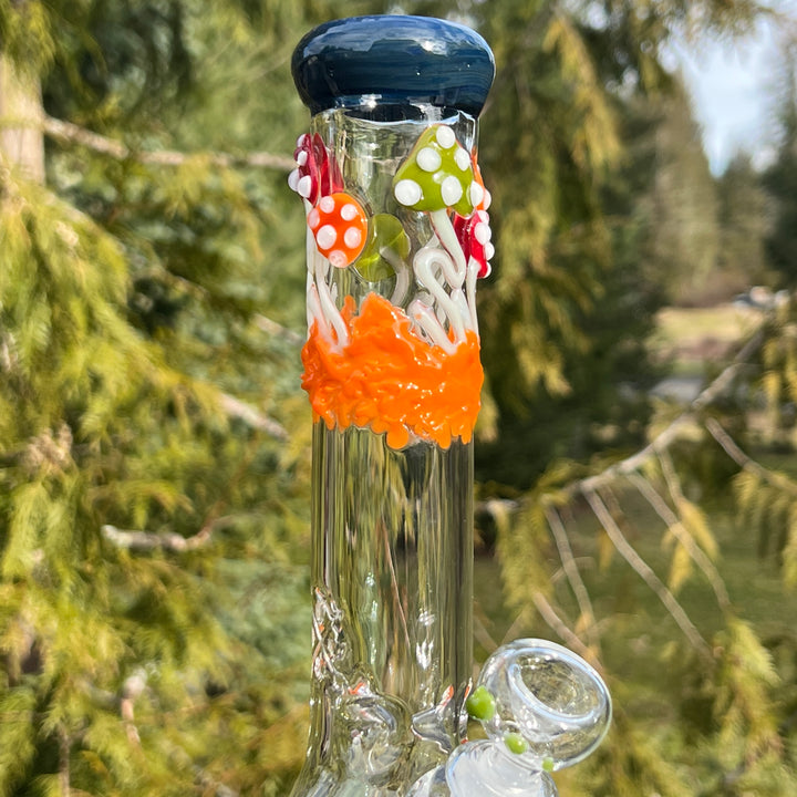 11" Mushroom Swirl Beaker Bong Glass Pipe Mary Jane's Glass