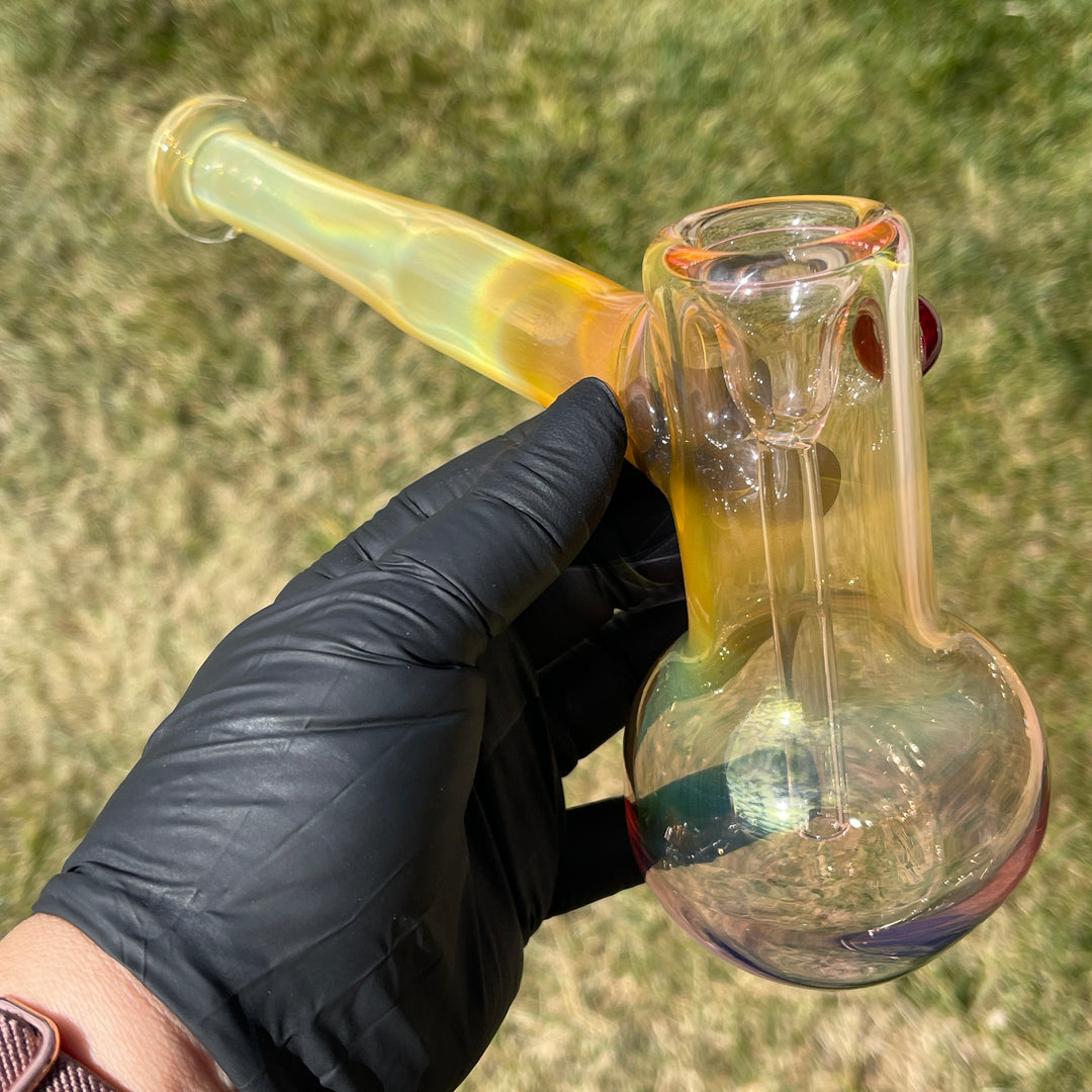 Gold Fume Hammer Bubbler Glass Pipe Cose Glass   