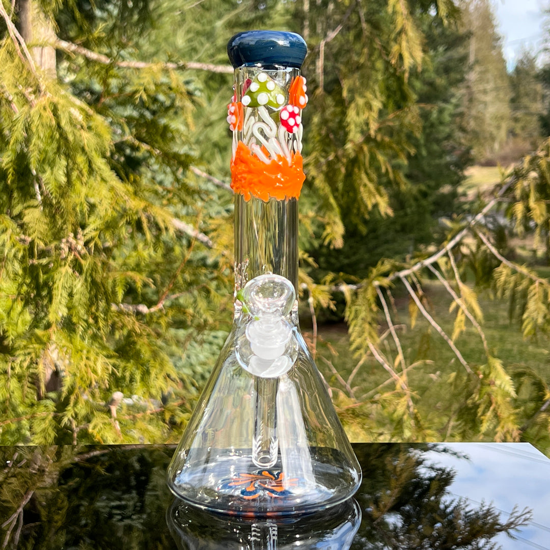 11" Mushroom Swirl Beaker Bong Glass Pipe Mary Jane's Glass