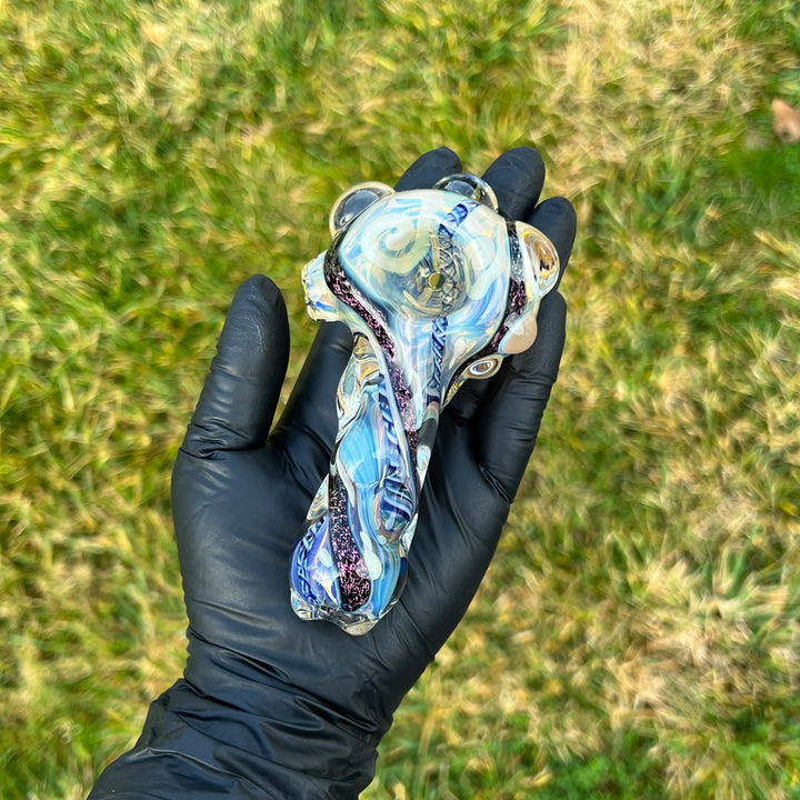 Molten Twisted Chaos Spoon Glass Pipe Molten Imagination   