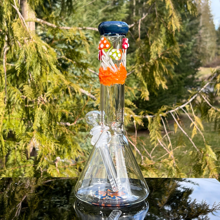 11" Mushroom Swirl Beaker Bong Glass Pipe Mary Jane's Glass