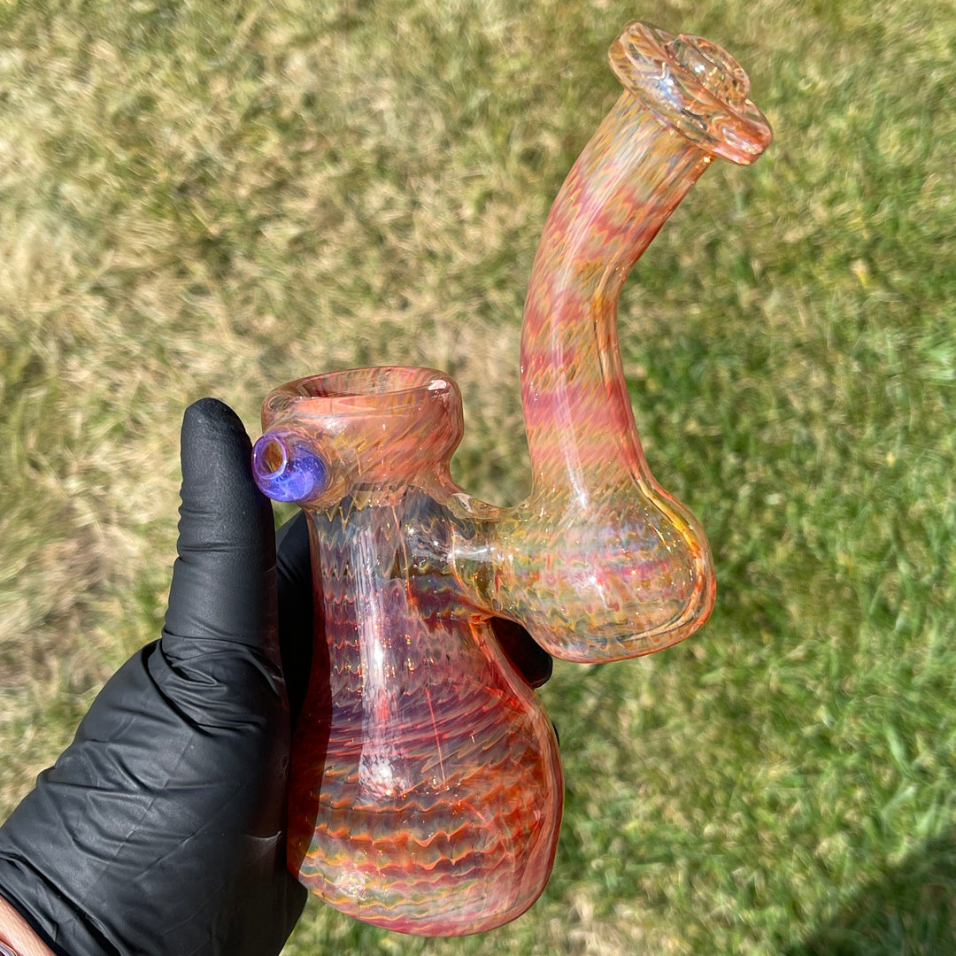 Guava Bubbler with Purple Carb Glass Pipe Cose Glass   