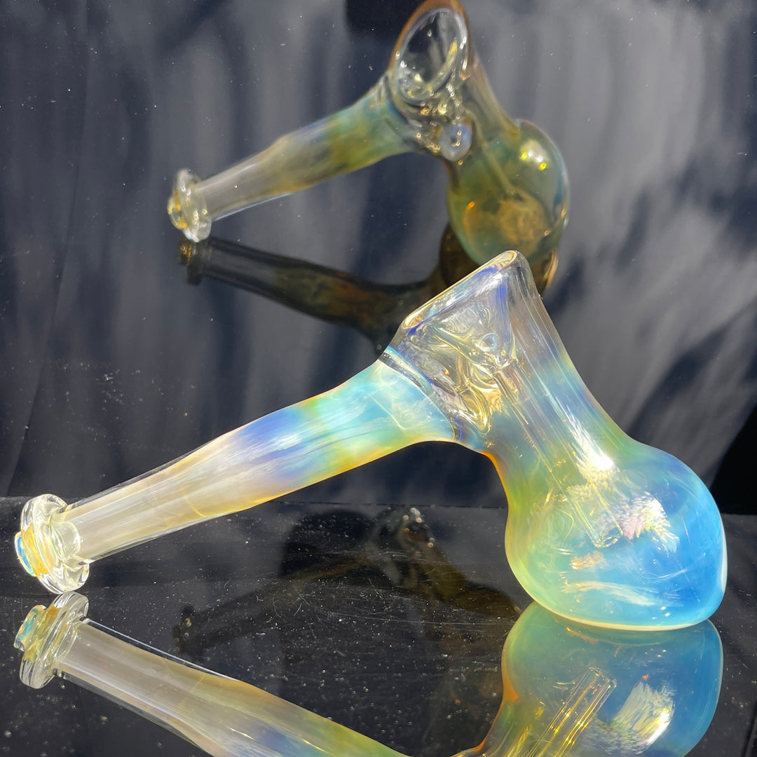 Silver Fume Hammer Bubbler Glass Pipe Cose Glass   