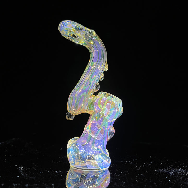 Gold Silver Fume Standup Sherlock Bubbler Water Pipe TG   