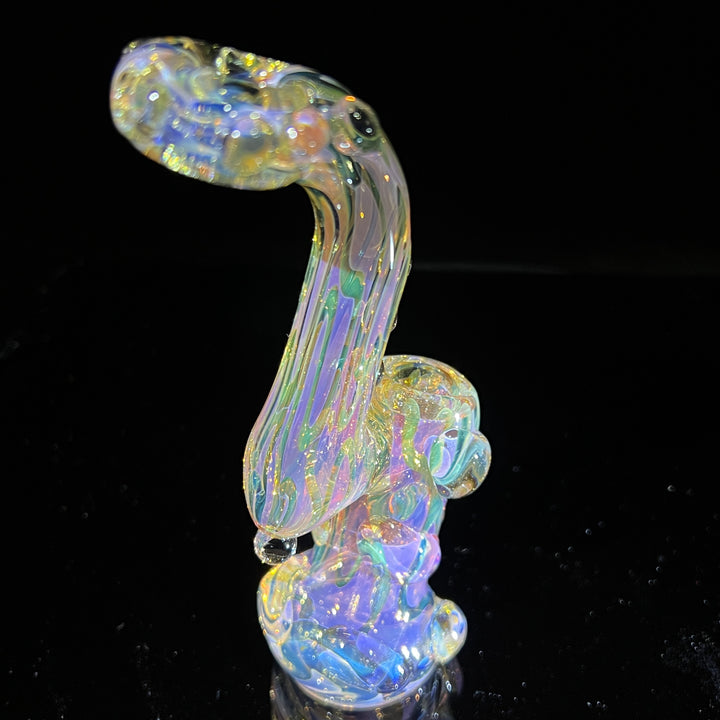 Gold Silver Fume Standup Sherlock Bubbler Water Pipe TG   