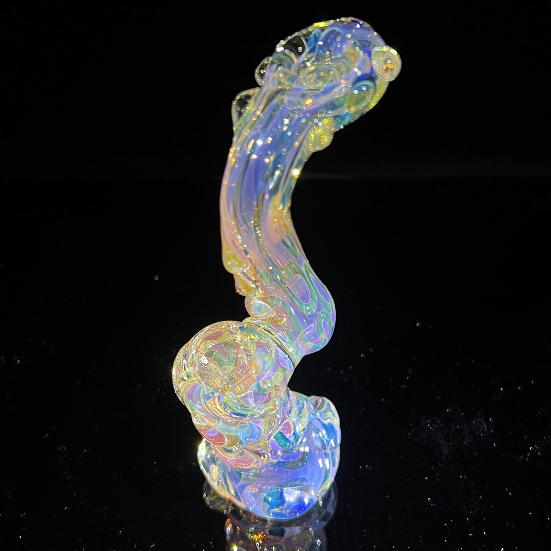 Gold Silver Fume Standup Sherlock Bubbler Water Pipe TG   