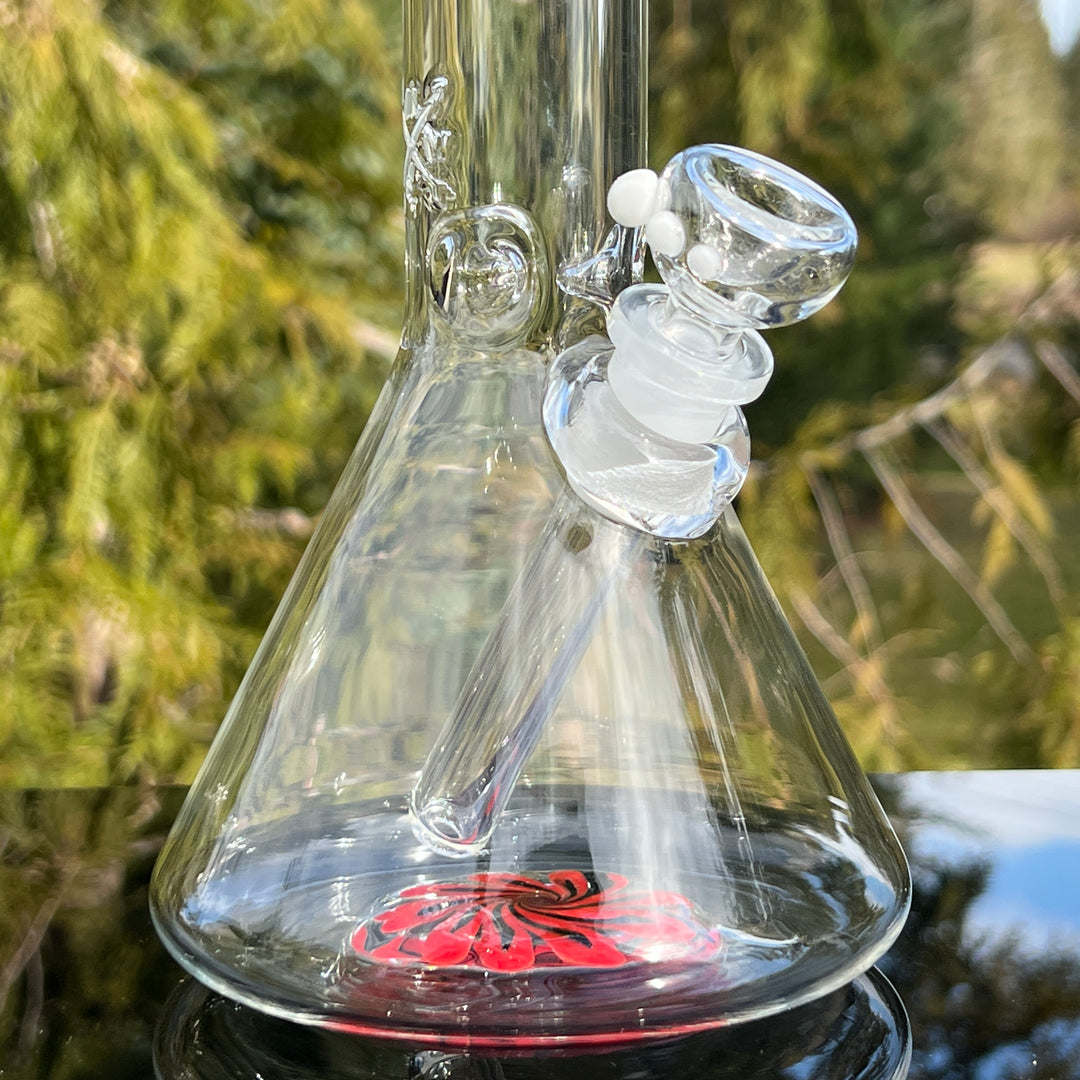 11" Mushroom Swirl Beaker Bong Glass Pipe Mary Jane's Glass