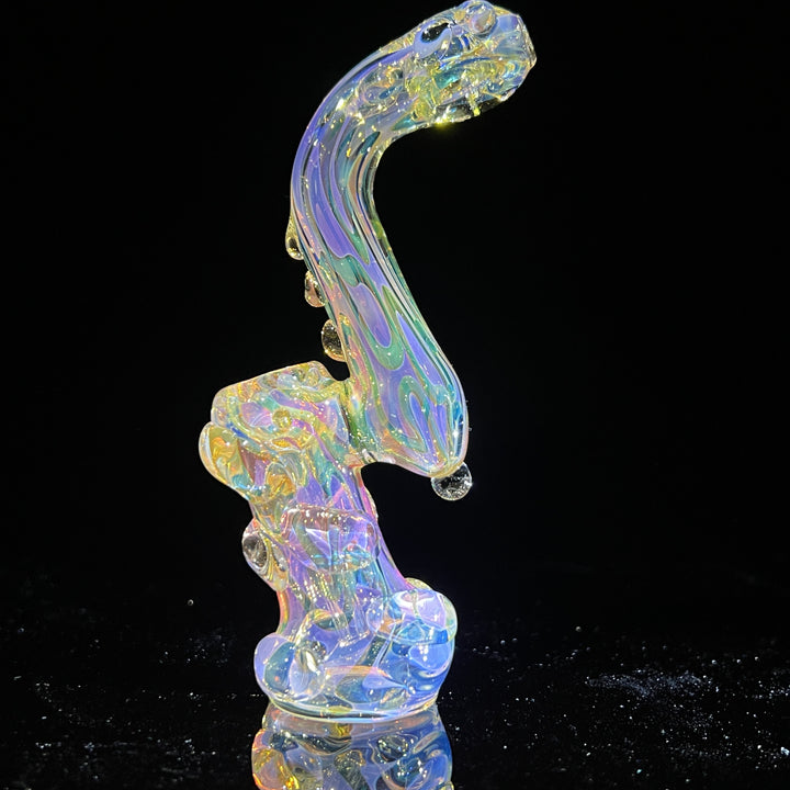 Gold Silver Fume Standup Sherlock Bubbler Water Pipe TG   