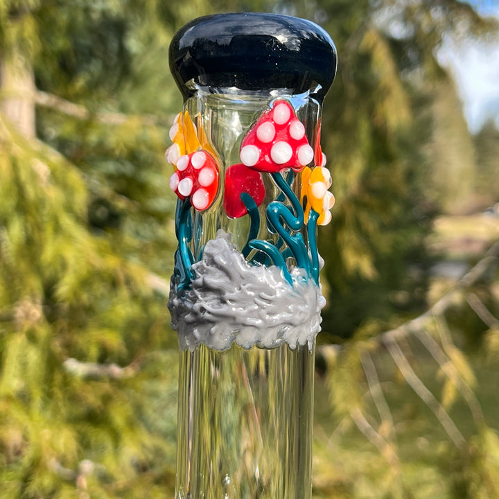 11" Mushroom Swirl Beaker Bong Glass Pipe Mary Jane's Glass