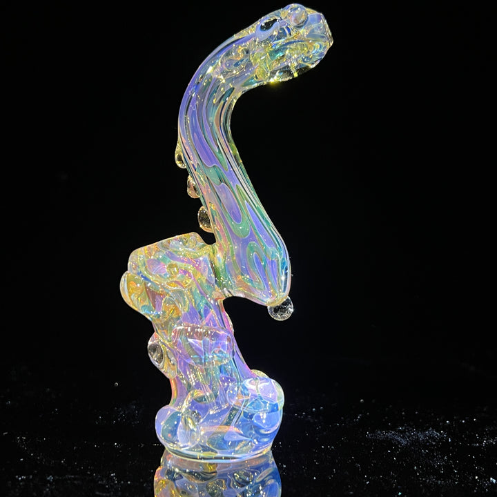 Gold Silver Fume Standup Sherlock Bubbler Water Pipe TG   