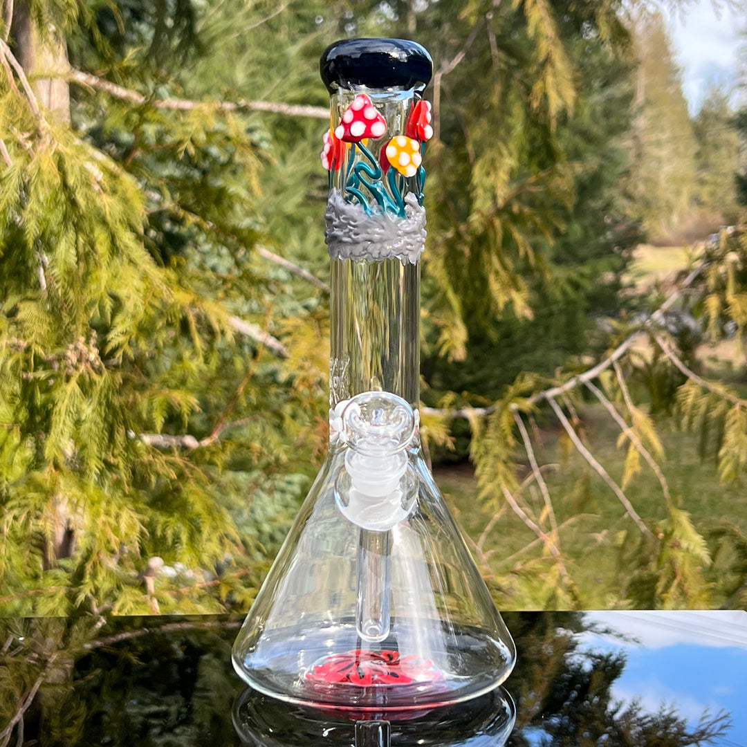 11" Mushroom Swirl Beaker Bong Glass Pipe Mary Jane's Glass