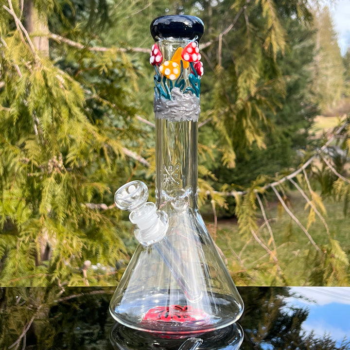 11" Mushroom Swirl Beaker Bong Glass Pipe Mary Jane's Glass