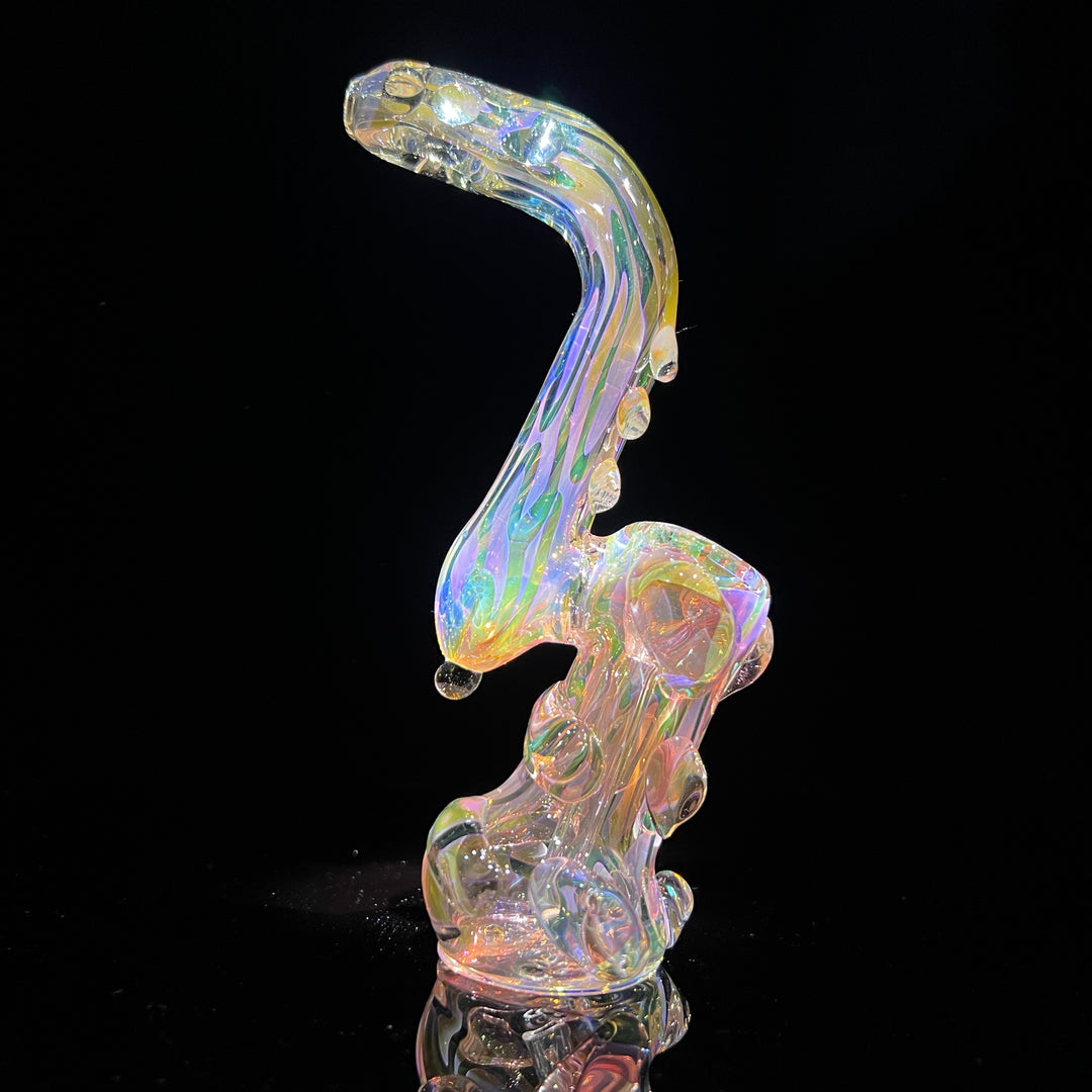 Gold Silver Fume Standup Sherlock Bubbler Water Pipe TG   