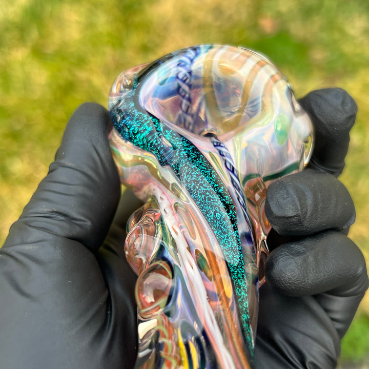 Molten Twisted Chaos Spoon Glass Pipe Molten Imagination   