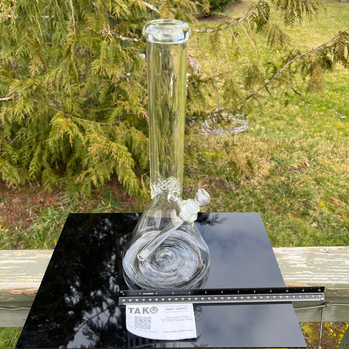 15" PNW Beaker Bong Glass Pipe Mary Jane's Glass