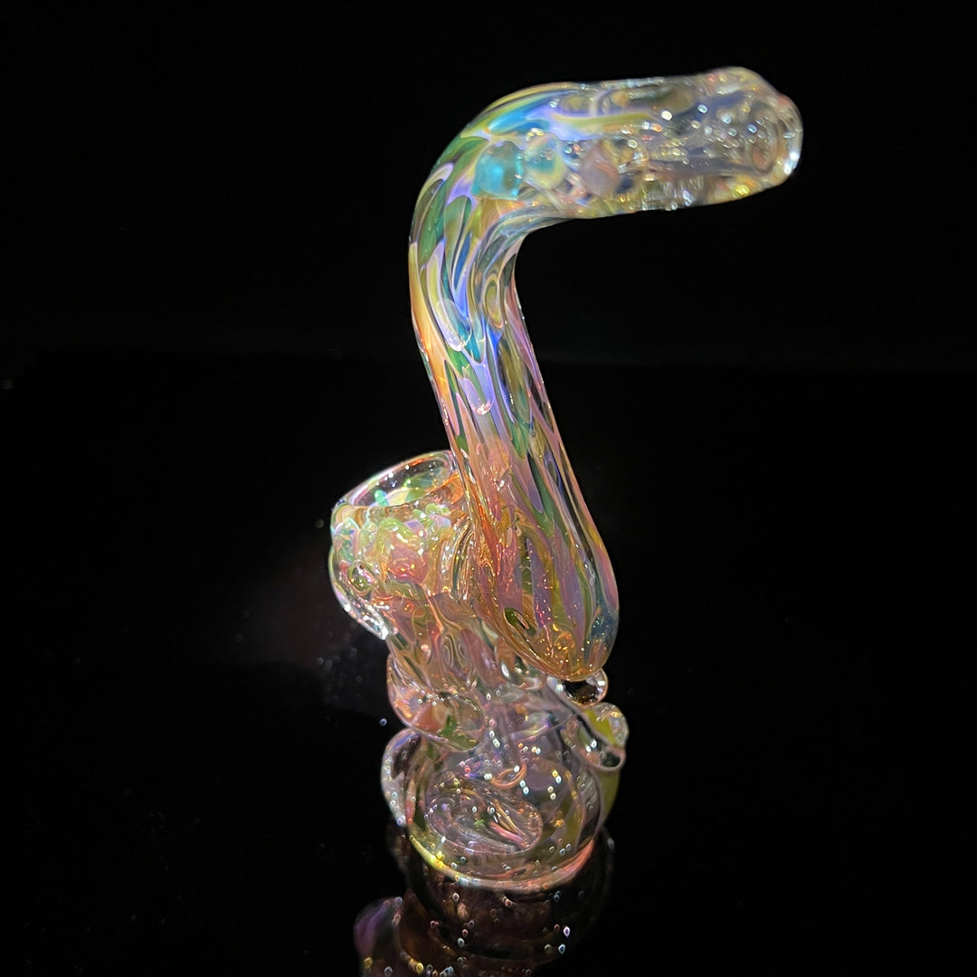 Gold Silver Fume Standup Sherlock Bubbler Water Pipe TG   