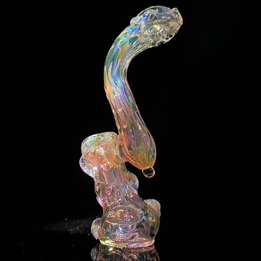 Gold Silver Fume Standup Sherlock Bubbler Water Pipe TG   