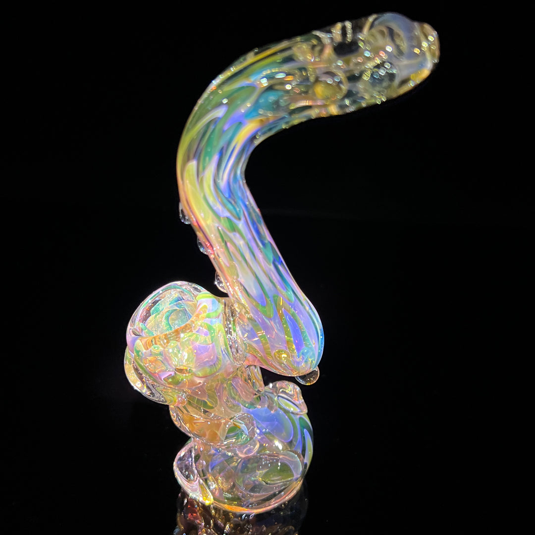 Gold Silver Fume Standup Sherlock Bubbler Water Pipe TG   