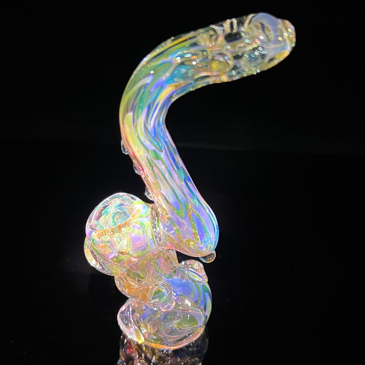 Gold Silver Fume Standup Sherlock Bubbler Water Pipe TG   