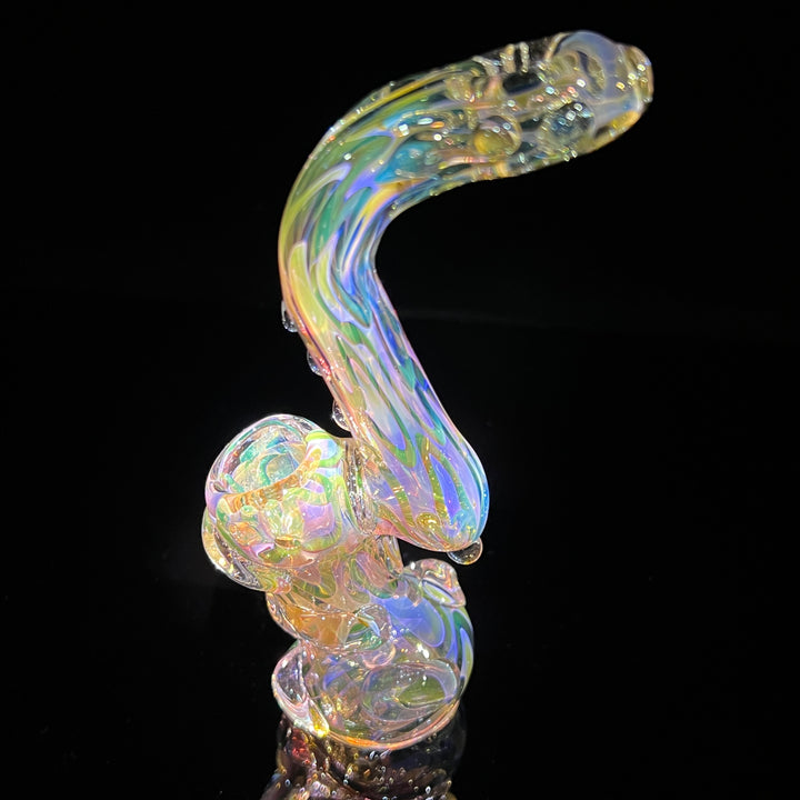 Gold Silver Fume Standup Sherlock Bubbler Water Pipe TG   