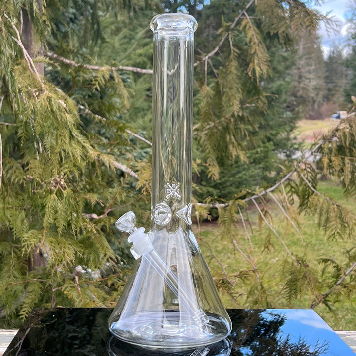 15" PNW Beaker Bong Glass Pipe Mary Jane's Glass