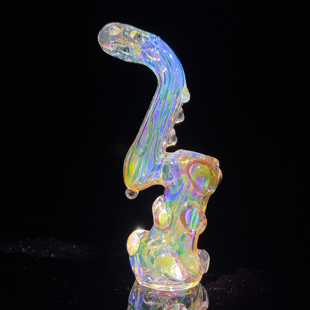 Gold Silver Fume Standup Sherlock Bubbler Water Pipe TG   