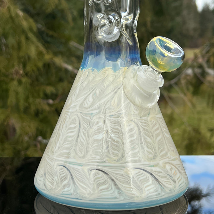 15" Fumed Color Rake Beaker Bong Glass Pipe Mary Jane's Glass