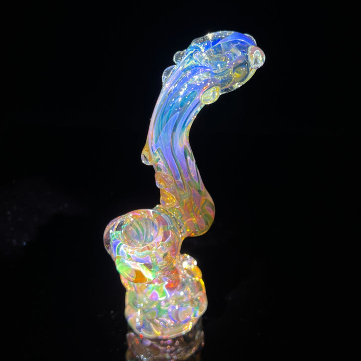 Gold Silver Fume Standup Sherlock Bubbler Water Pipe TG   