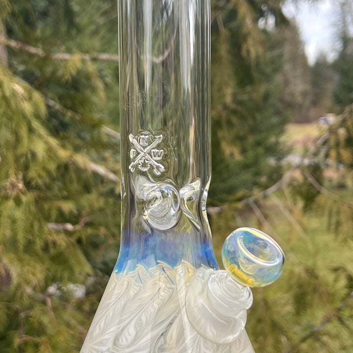 15" Fumed Color Rake Beaker Bong Glass Pipe Mary Jane's Glass