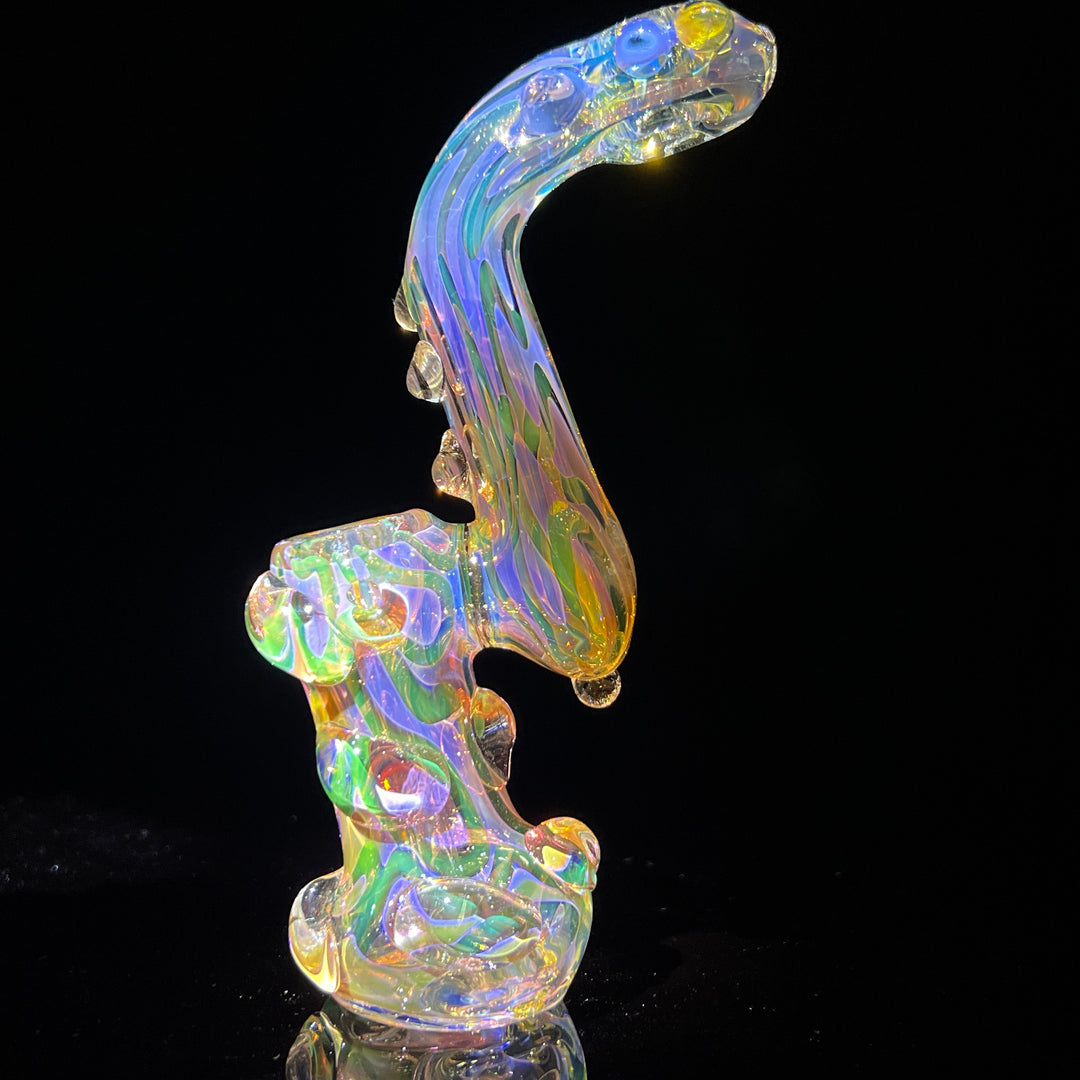 Gold Silver Fume Standup Sherlock Bubbler Water Pipe TG   