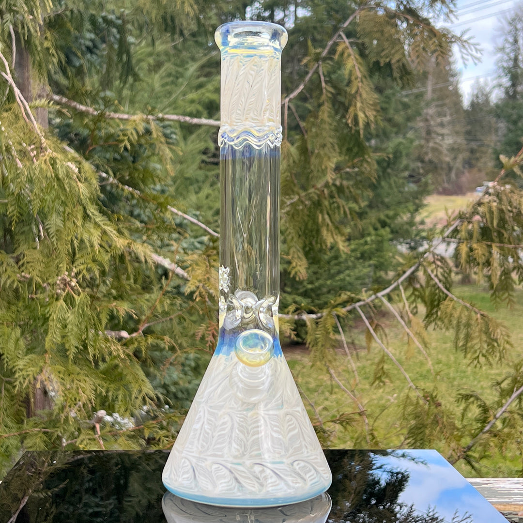 15" Fumed Color Rake Beaker Bong Glass Pipe Mary Jane's Glass