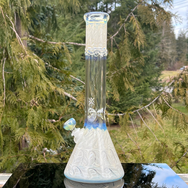 15" Fumed Color Rake Beaker Bong Glass Pipe Mary Jane's Glass