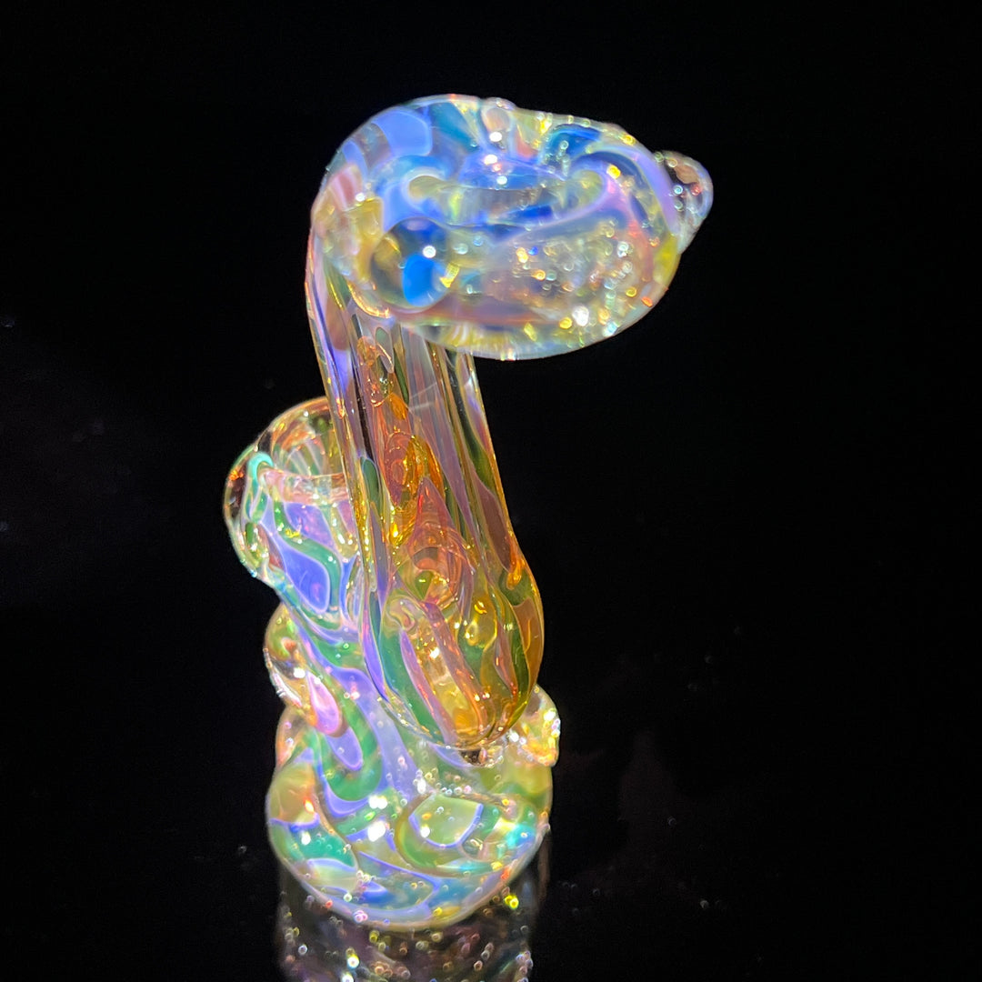 Gold Silver Fume Standup Sherlock Bubbler Water Pipe TG   