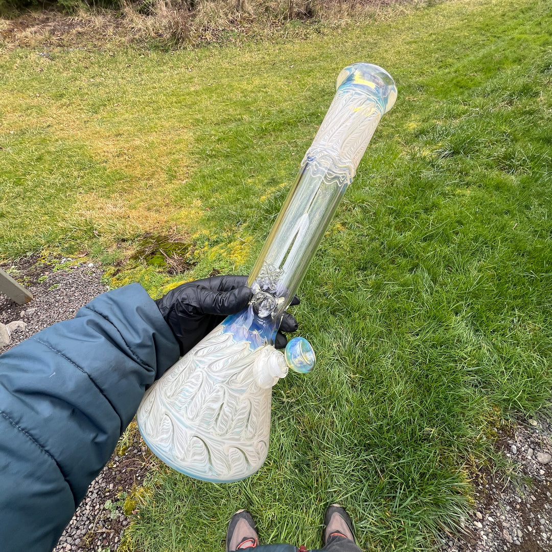 15" Fumed Color Rake Beaker Bong Glass Pipe Mary Jane's Glass