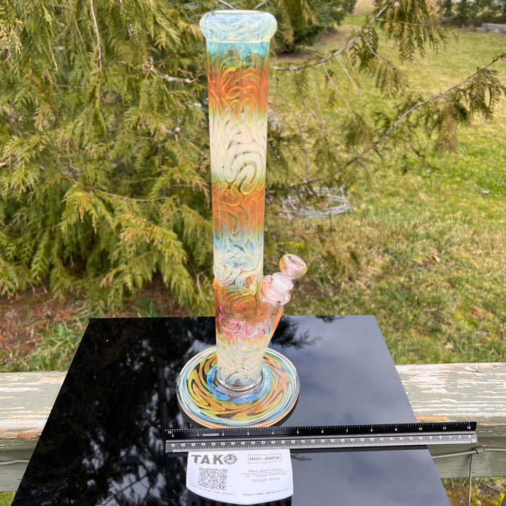 16" Fumed Swirling Straight Bong Glass Pipe Mary Jane's Glass